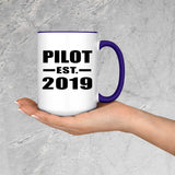 Pilot Established EST. 2019 - 15oz Accent Mug Purple