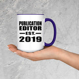 Publication Editor Established EST. 2019 - 15oz Accent Mug Purple