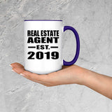 Real Estate Agent Established EST. 2019 - 15oz Accent Mug Purple