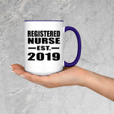 Registered Nurse Established EST. 2019 - 15oz Accent Mug Purple