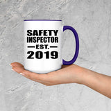 Safety Inspector Established EST. 2019 - 15oz Accent Mug Purple
