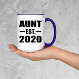 Aunt Established EST. 2020 - 15oz Accent Mug Purple