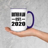 Brother In Law Established EST. 2020 - 15oz Accent Mug Purple