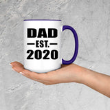 Dad Established EST. 2020 - 15oz Accent Mug Purple