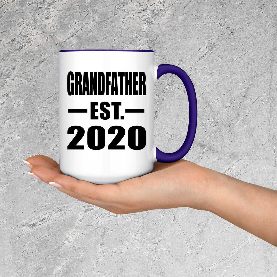 Grandfather Established EST. 2020 - 15oz Accent Mug Purple