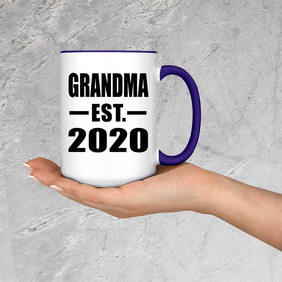 Grandma Established EST. 2020 - 15oz Accent Mug Purple