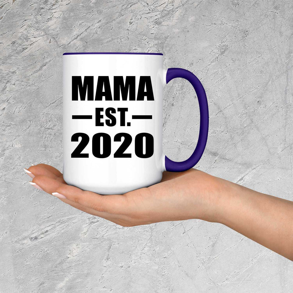 Mama Established EST. 2020 - 15oz Accent Mug Purple