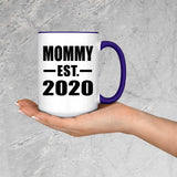Mommy Established EST. 2020 - 15oz Accent Mug Purple