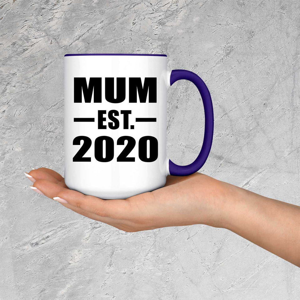 Mum Established EST. 2020 - 15oz Accent Mug Purple