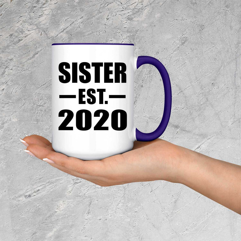 Sister Established EST. 2020 - 15oz Accent Mug Purple