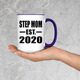 Step Mom Established EST. 2020 - 15oz Accent Mug Purple