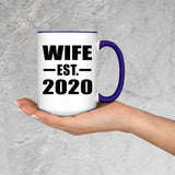 Wife Established EST. 2020 - 15oz Accent Mug Purple