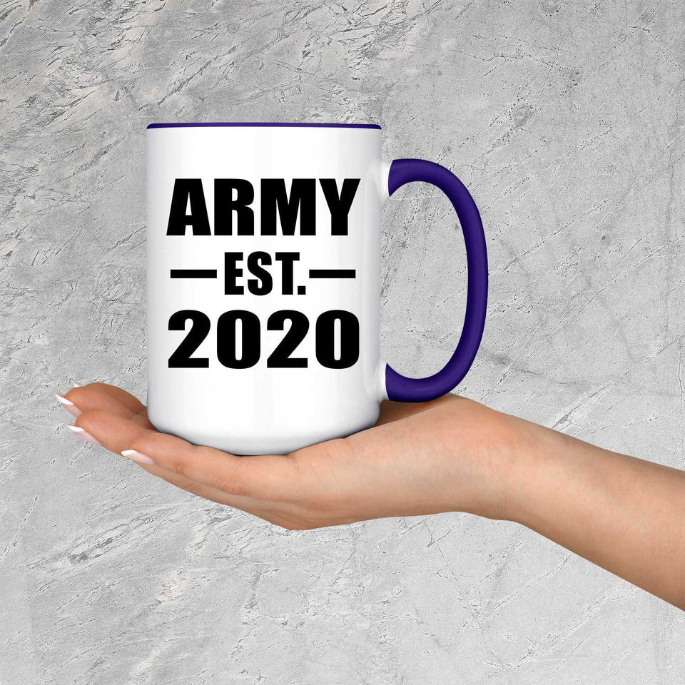 Army Established EST. 2020 - 15oz Accent Mug Purple