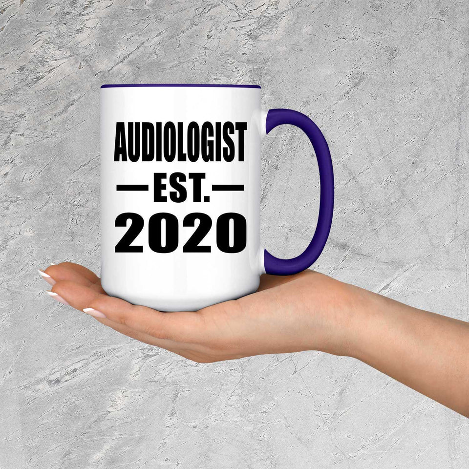 Audiologist Established EST. 2020 - 15oz Accent Mug Purple
