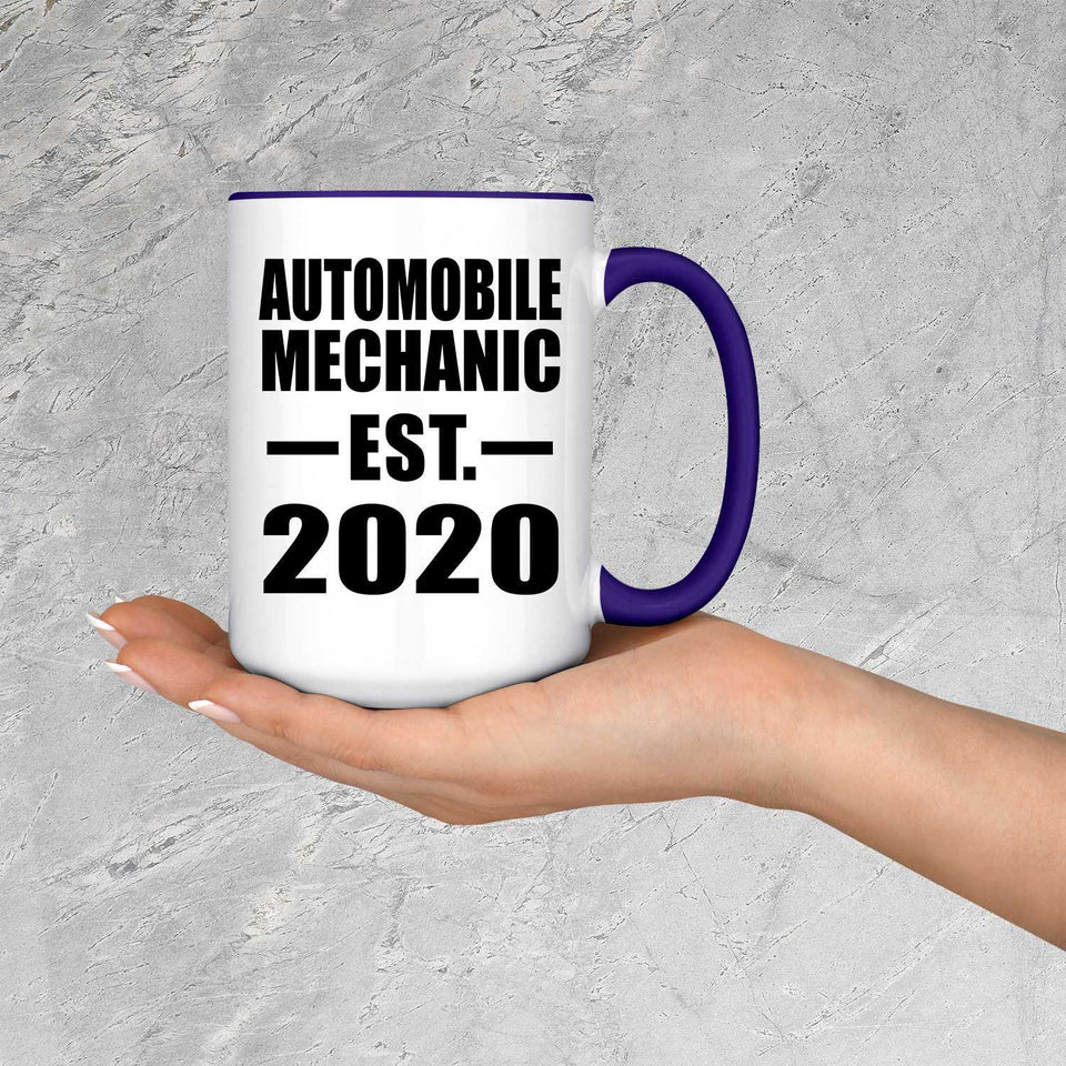 Automobile Mechanic Established EST. 2020 - 15oz Accent Mug Purple