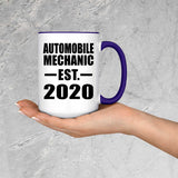 Automobile Mechanic Established EST. 2020 - 15oz Accent Mug Purple