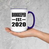 Bookkeeper Established EST. 2020 - 15oz Accent Mug Purple
