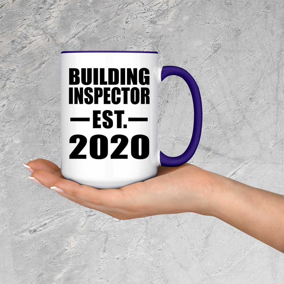 Building Inspector Established EST. 2020 - 15oz Accent Mug Purple