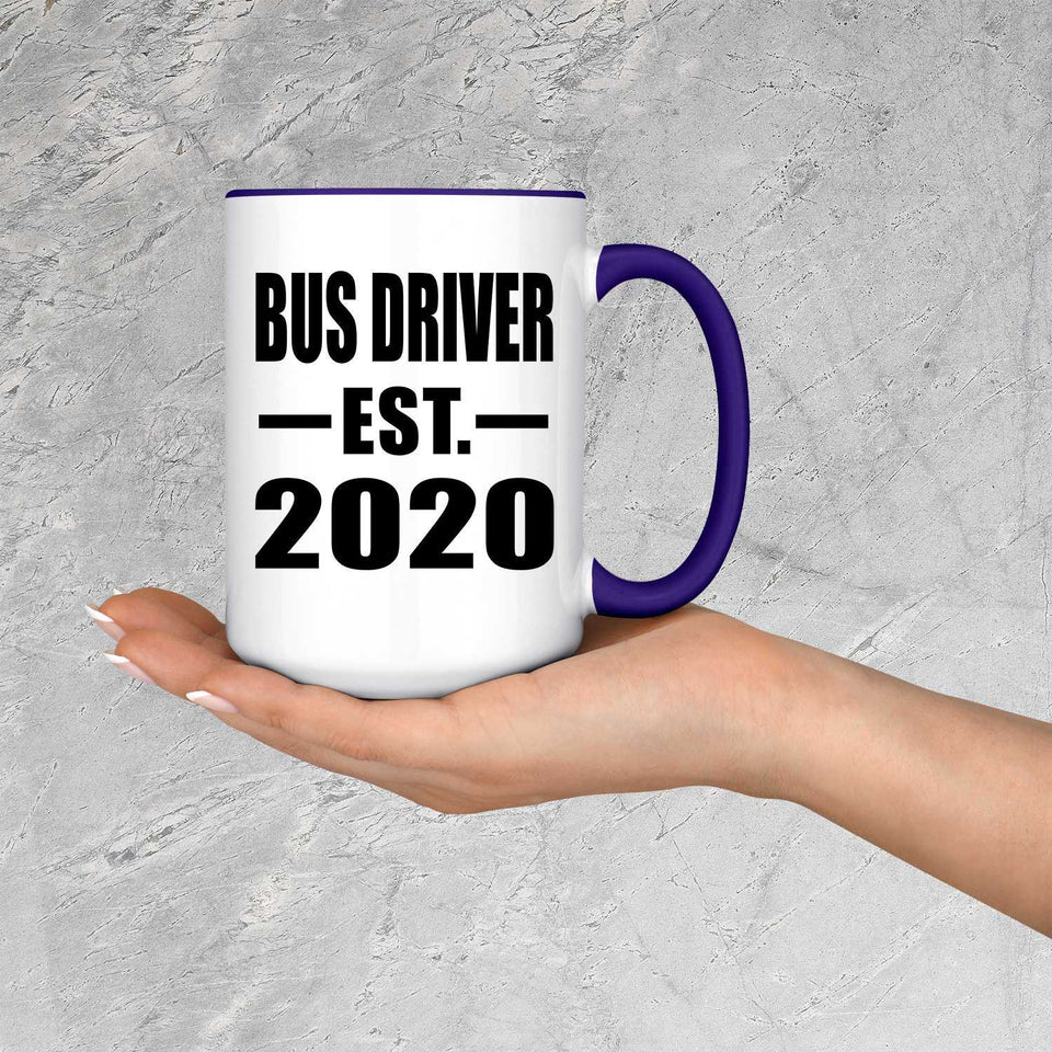 Bus Driver Established EST. 2020 - 15oz Accent Mug Purple