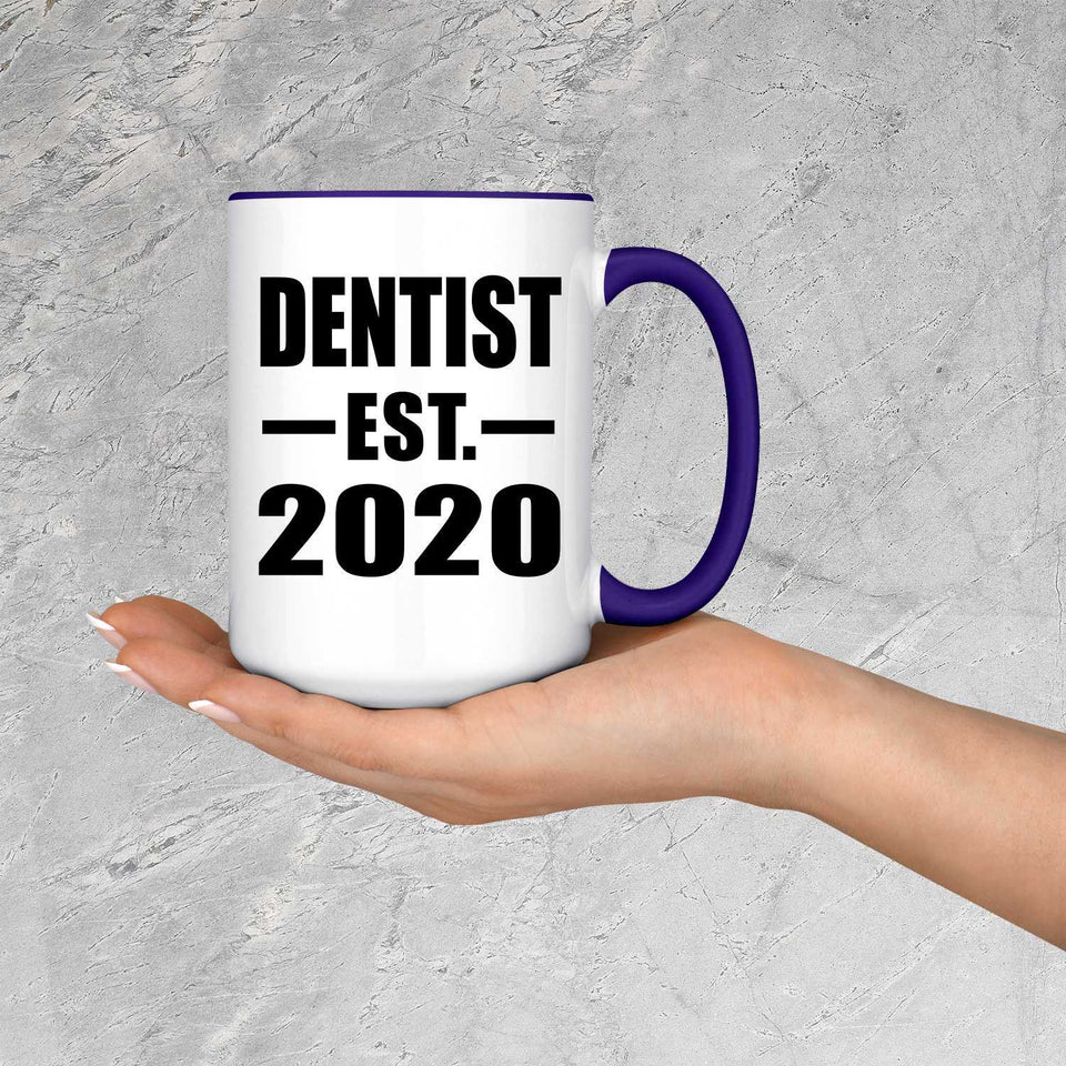 Dentist Established EST. 2020 - 15oz Accent Mug Purple