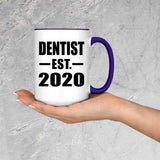 Dentist Established EST. 2020 - 15oz Accent Mug Purple