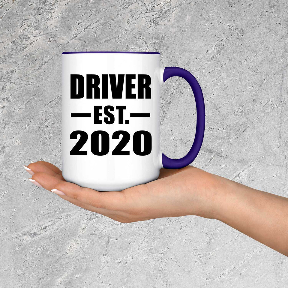 Driver Established EST. 2020 - 15oz Accent Mug Purple