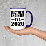 Electrical Engineer Established EST. 2020 - 15oz Accent Mug Purple