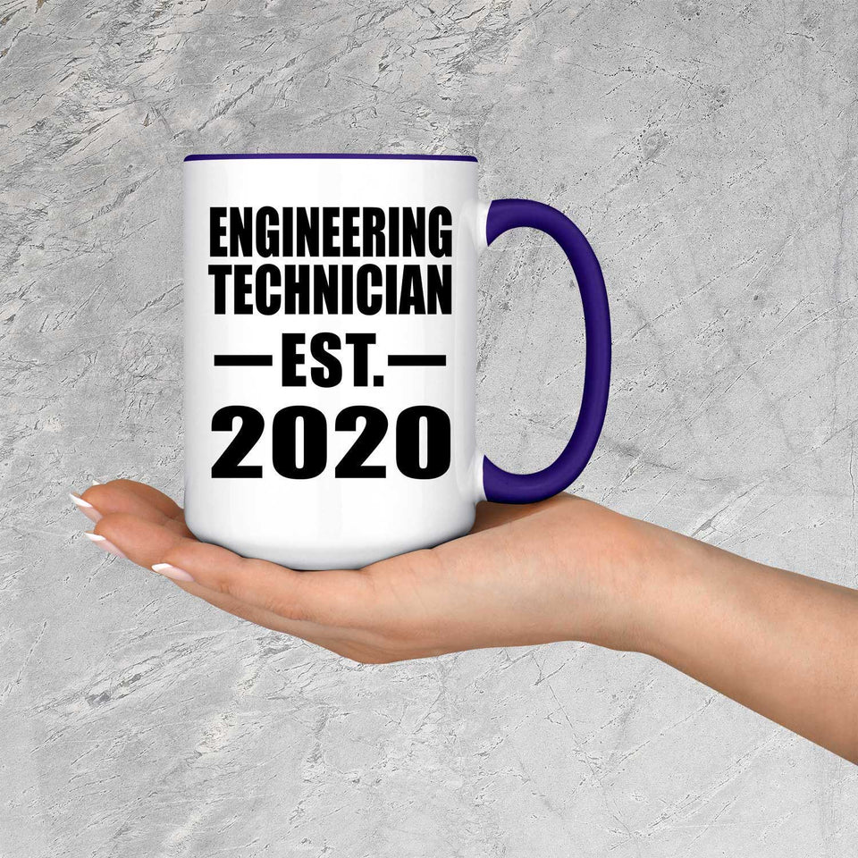 Engineering Technician Established EST. 2020 - 15oz Accent Mug Purple