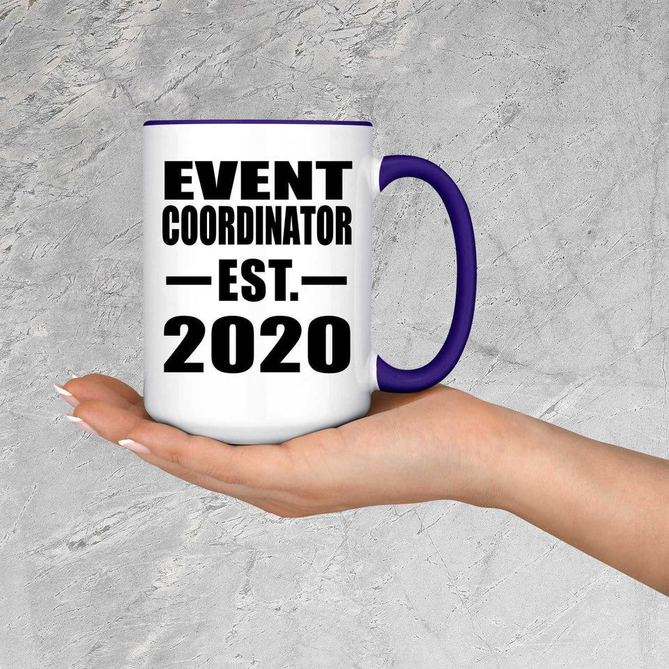 Event Coordinator Established EST. 2020 - 15oz Accent Mug Purple