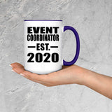 Event Coordinator Established EST. 2020 - 15oz Accent Mug Purple