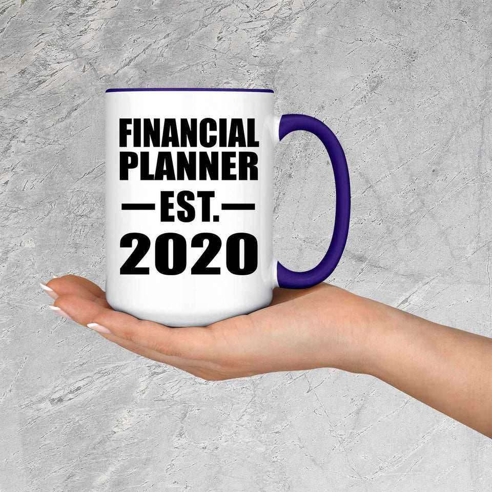 Financial Planner Established EST. 2020 - 15oz Accent Mug Purple