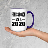 Fitness Coach Established EST. 2020 - 15oz Accent Mug Purple