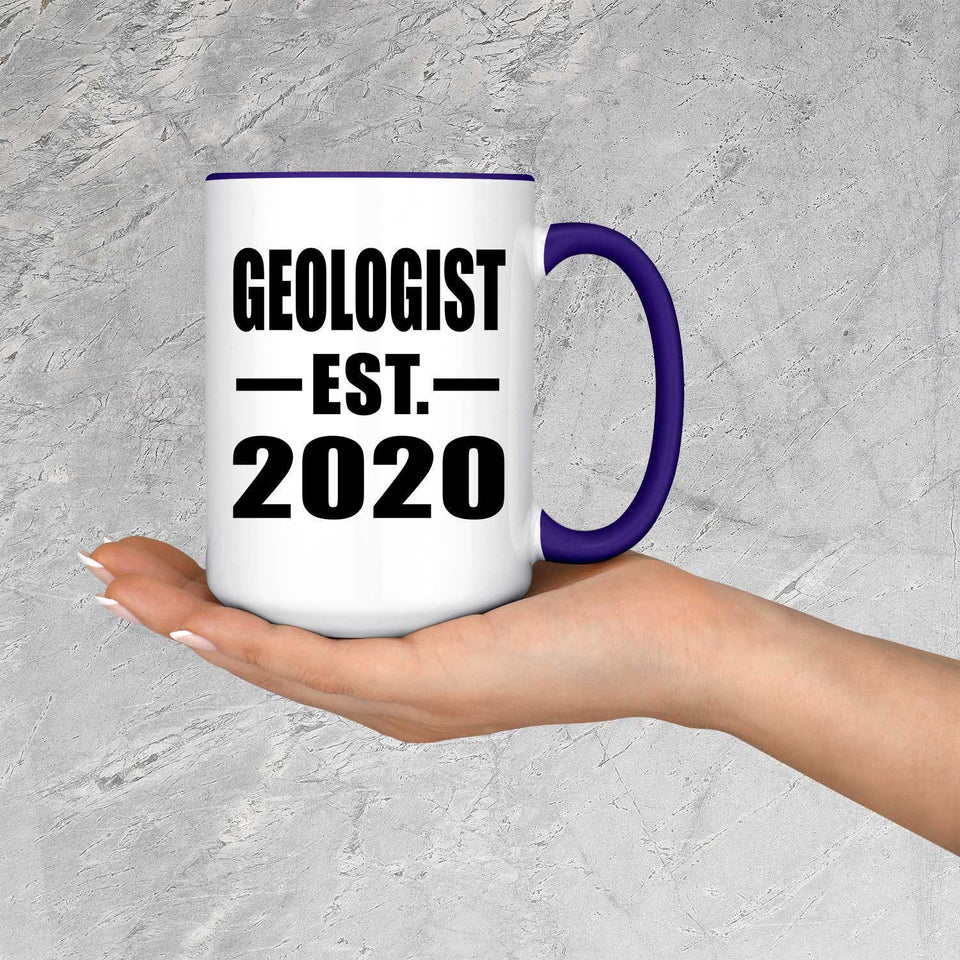 Geologist Established EST. 2020 - 15oz Accent Mug Purple