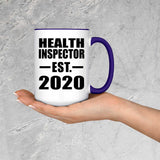 Health Inspector Established EST. 2020 - 15oz Accent Mug Purple