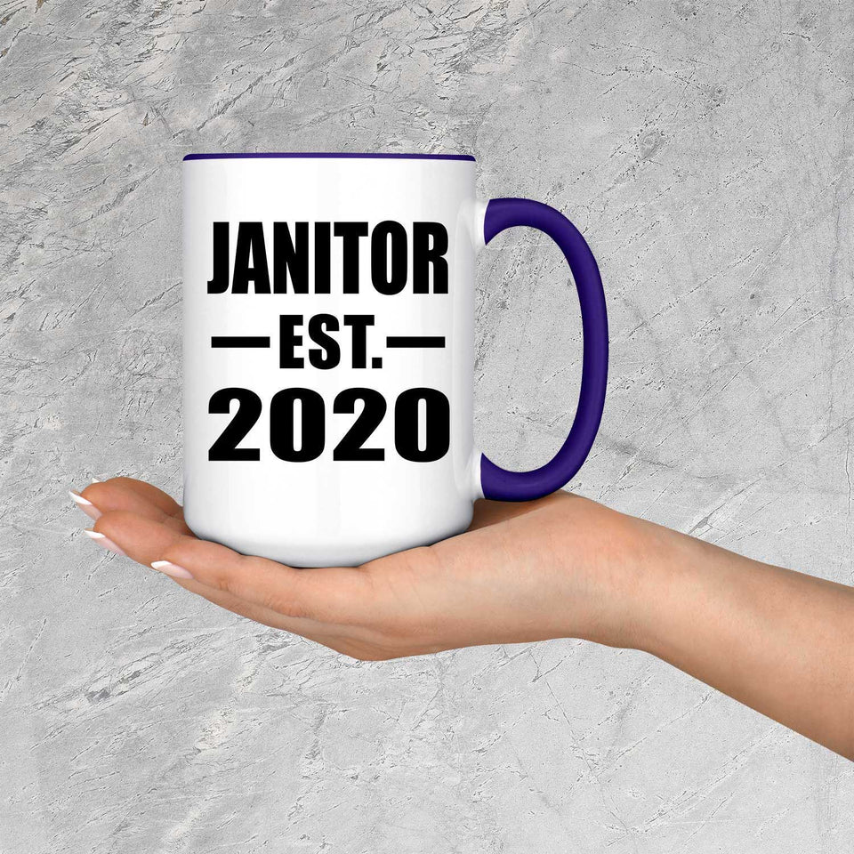 Janitor Established EST. 2020 - 15oz Accent Mug Purple