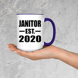 Janitor Established EST. 2020 - 15oz Accent Mug Purple
