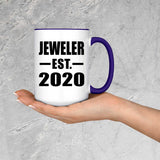 Jeweler Established EST. 2020 - 15oz Accent Mug Purple