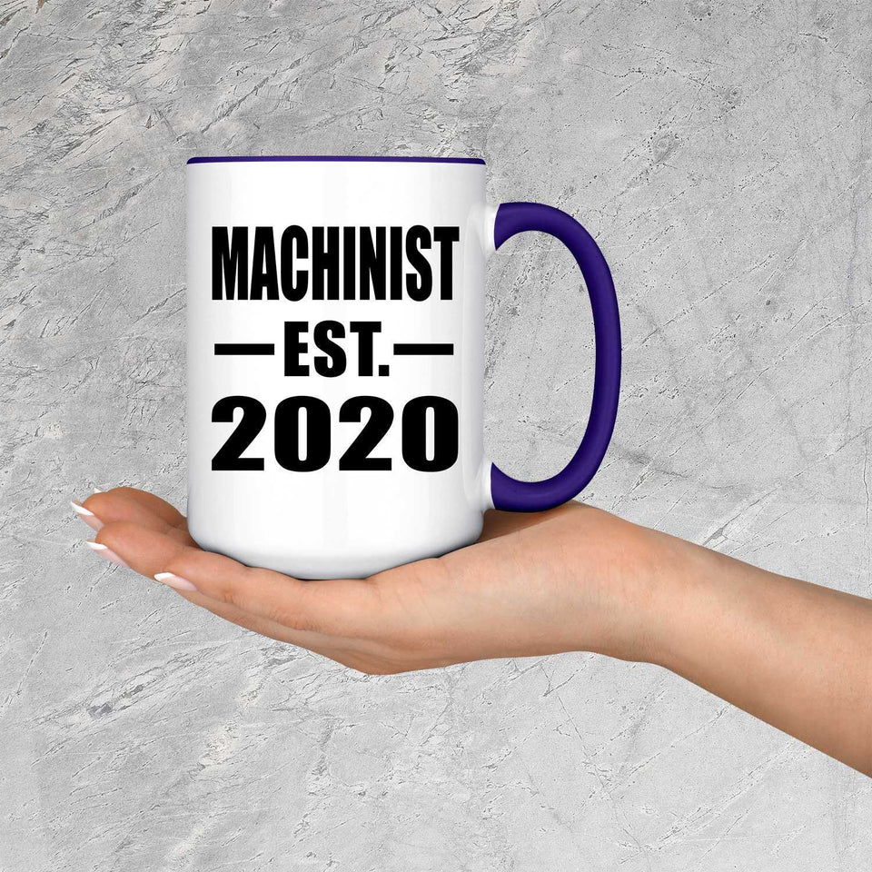 Machinist Established EST. 2020 - 15oz Accent Mug Purple