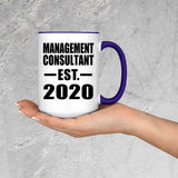 Management Consultant Established EST. 2020 - 15oz Accent Mug Purple
