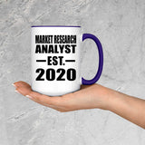 Market Research Analyst Established EST. 2020 - 15oz Accent Mug Purple