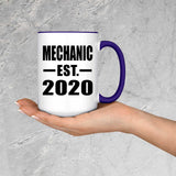 Mechanic Established EST. 2020 - 15oz Accent Mug Purple