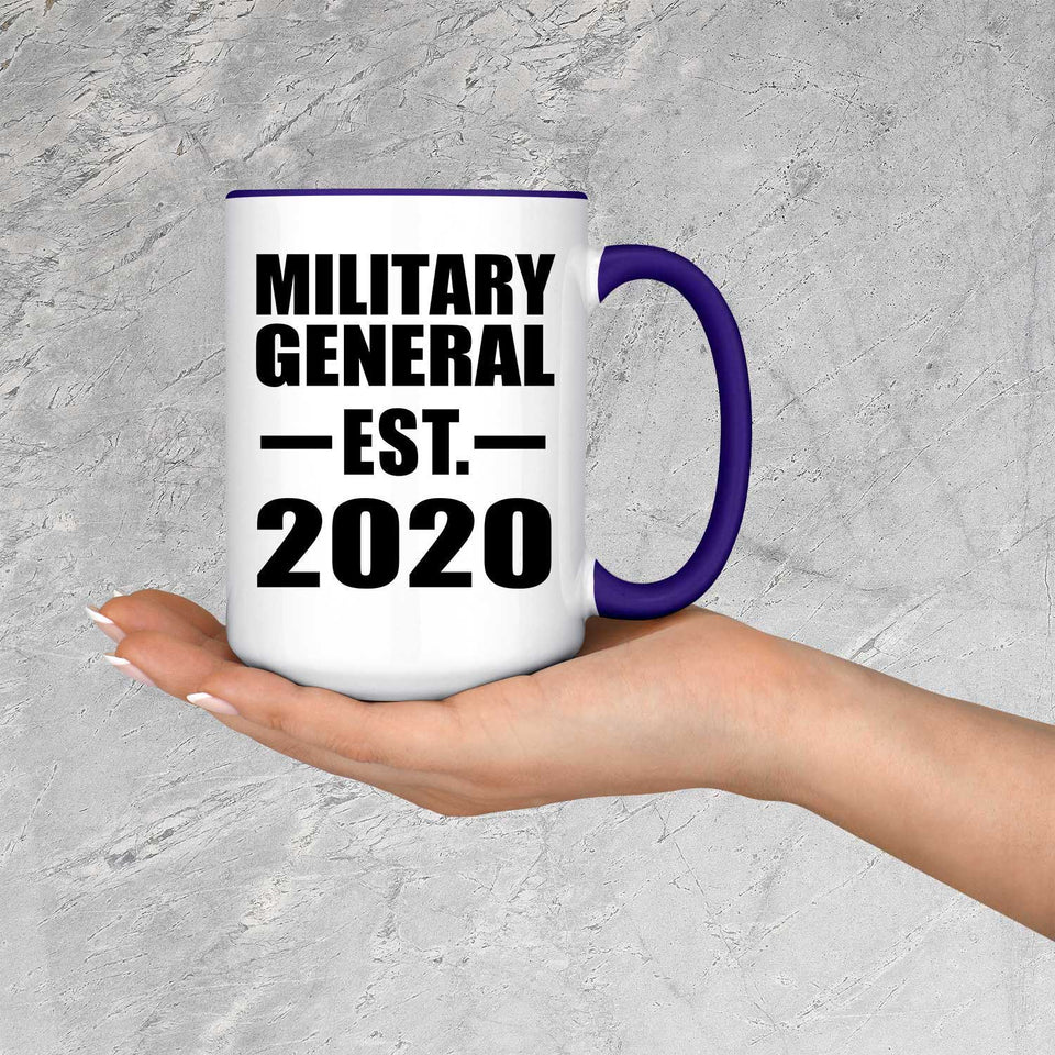 Military General Established EST. 2020 - 15oz Accent Mug Purple