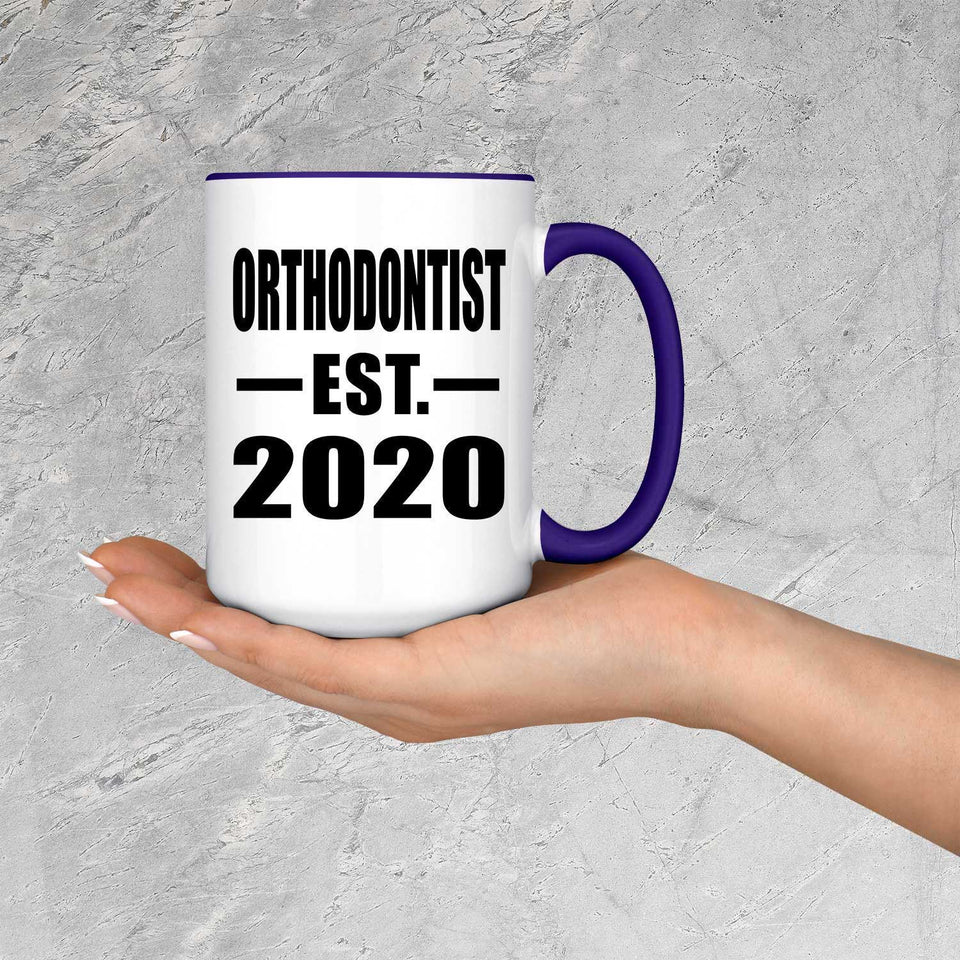 Orthodontist Established EST. 2020 - 15oz Accent Mug Purple