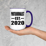 Photojournalist Established EST. 2020 - 15oz Accent Mug Purple