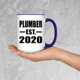 Plumber Established EST. 2020 - 15oz Accent Mug Purple