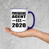 Purchasing Agent Established EST. 2020 - 15oz Accent Mug Purple