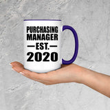 Purchasing Manager Established EST. 2020 - 15oz Accent Mug Purple