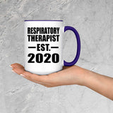 Respiratory Therapist Established EST. 2020 - 15oz Accent Mug Purple