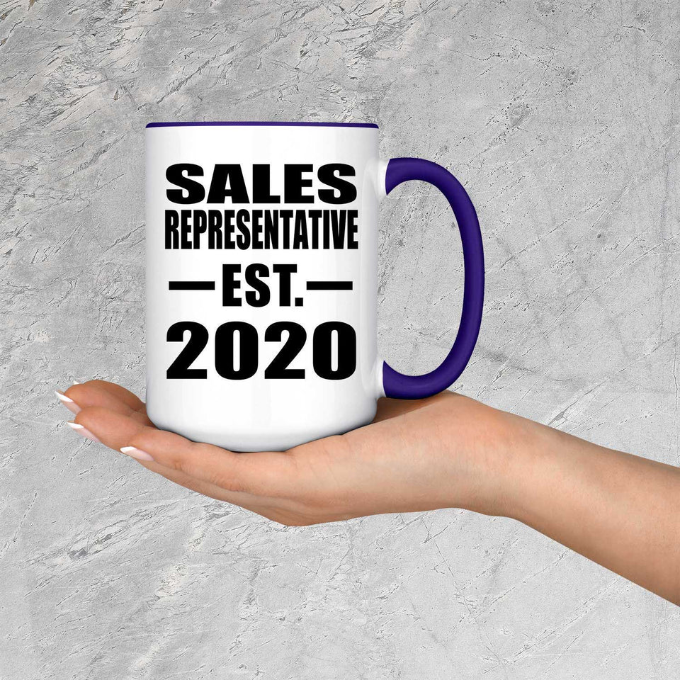 Sales Representative Established EST. 2020 - 15oz Accent Mug Purple