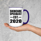 Skincare Specialist Established EST. 2020 - 15oz Accent Mug Purple